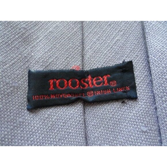 Vintage Men’s ROOSTER Tie Lavender 100% Moygashel All Irish Linen Made In USA - Picture 3 of 5